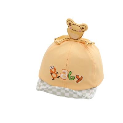 China Casual Warm Infant Hats For Baby Boys Autumn Hats Kids Bear Ear Baseball Cotton Peaked Hat Baby Boy for sale