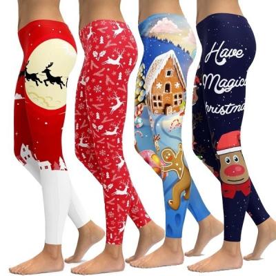 China Breathable New Arrival Red Color Let It Snow Christmas Snowman Snowflake Super Soft Fabric Printed Leggings Custom Design Woman Leggings for sale