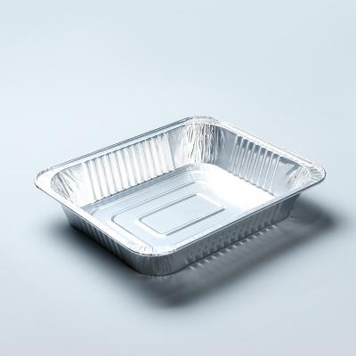 China Fast Food Large Capacity Rectangle Aluminum Foil BBQ Grilling Cooking Food Container, Trays Food Is Kept Fresh And Refrigerated Container for sale