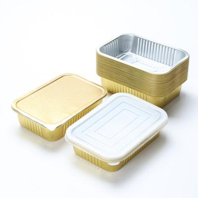 China Aluminum Foil Container 750ML Lunch Grade Takeout Tray Bowl Box Lid Fast Food Use Microwave Aluminum Disposable Container W for sale