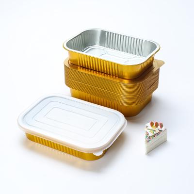 China Heavy Duty Aluminum Foil Container Aluminum Foil Barbecue Tray Disposable Food Packaging Aluminum Foil Containers Tray 1380ML and for sale