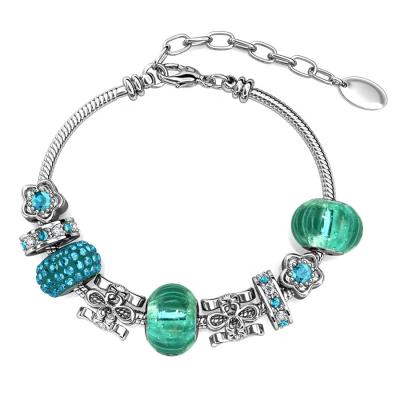 China Austria Premium High Quality Free Luxury Jewelry Lead And Nickel Free Crystal Jewelry Green Emerald Bracelet And Turquoise DIY Charm Set Women Adjustable Bracelet Destiny Jewelery for sale