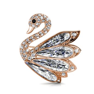 China Rhinestone Austrian Crystal Brooch Pins Destiny Jewelery Brooch Beautiful Women Accessories Swan Luxury Handmade High Quality Jewelry Large for sale