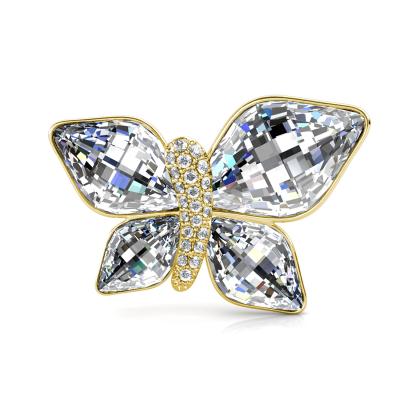 China Austrian Crystal Accessories Jewelry Large Insect butterfly brooch rhinestone handmade high quality durable ladies brooch beautiful pins Destiny Jewelery for sale