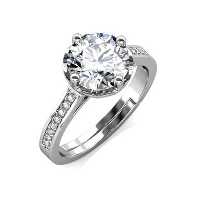 China Classic / Affordable Luxury / Elegance Priced 1 Carat Lab Grown Moissanite Diamond Sterling Silver 925 Pave Engagement Ring Destiny Jewelery 2021 for sale