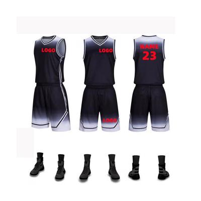 China Antibacterial good quality sublimation printed basketball set custom made mens basketball uniforms for sale