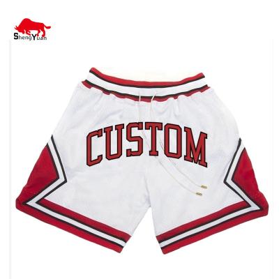 China Logo Sublimation Mesh Mens Basketball Shorts Embroidery Antibacterial Custom Mens Shorts for sale