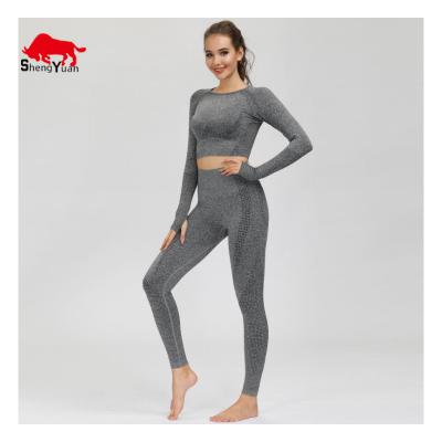 China Breathable Custom Women Yoga Workout Clothes Yoga Pants Eco Friendly Leggings Suit Seamless Yoga Set for sale