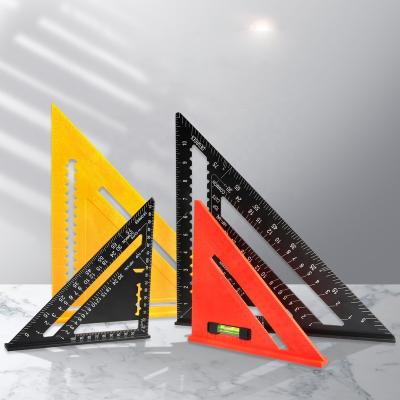 China Durable Angle Protractor Aluminum Triangle 7/12inch Speed ​​Square Measuring Ruler Carpenter Woodworking Measuring Tool for sale