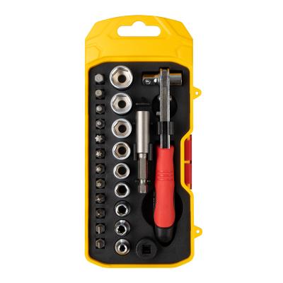 China 23 Piece Ratchet Wrench Bit and Socket Set, Socket Wrench Set, Ratchet Screwdriver Set HYZ02923-02 for sale