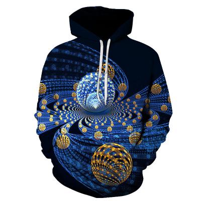 China Anti-wrinkle 3D Cool Fantasy Pattern Print Geometric Digital Print Sweater Men's Casual Hoodie Sports Sweater for sale