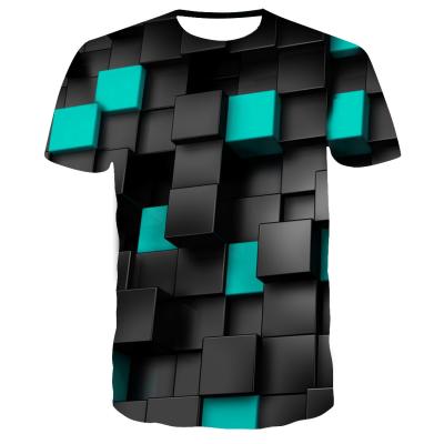 China Fashion Summer Digital T-shirt 95% Polyester 5% Spandex Mens 3D Geometric Print QUICK DRY T Shirt for sale