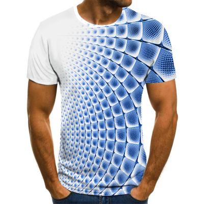 China QUICK DRY Mens Shirt: Vortex Graphics Mens Square 3D Digital Print T-Shirt: Short Neck Mens Round Neck 3D Sleeve 3D T-Shirt for sale