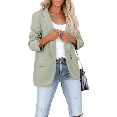 China Viable Women's New Net Lapel, Pure Color Long Sleeve Leisure Suit Coat Jacket for sale