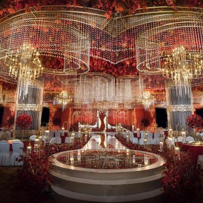 China China wedding props stage layout suspended ceiling decoration crystal pineapple curtain red artificial crystal beads for sale