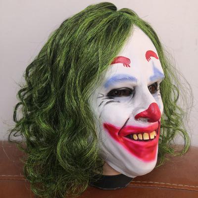 China Skin Friendly/Realistic Realistic Realistic Promotion Joker Mask Halloween Party 3d Green Hair Clown Masks for sale