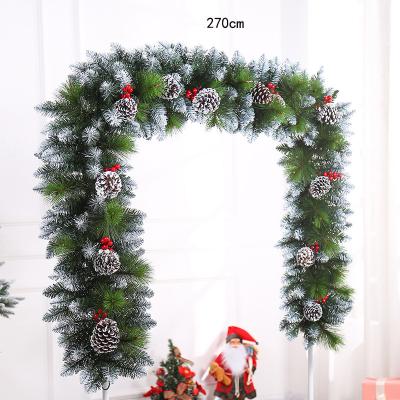 China Festival Stuff Newcomers Mixed Pine Needle Head With Red Pine Cone Rattan Wreath Artificial Large Hanging Christmas Wreath Door Decoration for sale