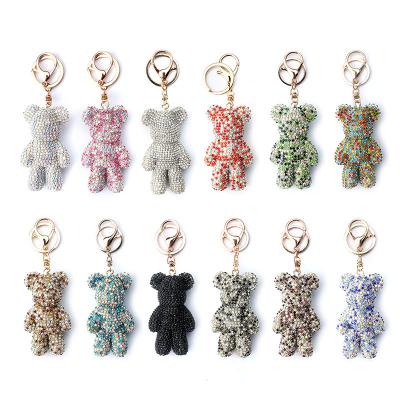 China High-grade gifts creative car key birthday car birthday key car key factory direct sales holiday school bag holiday school bag violence diamond key hanging key pendant teddy bear for sale