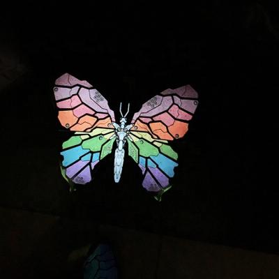 China Custom Warm White From Europe In Dark Glitter Butterfly Rainbow Hard Soft Enamel Pin With Epoxy for sale