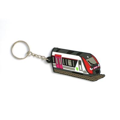 China Eco - Friendly Custom Gifts Vast 2d / 3d Train Soft Pvc Rubber Key Chain for sale