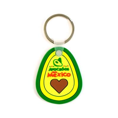 China Wholesale custom cheap logo 2D promotion gift shape PVC key chain avocado plastic key chain for sale