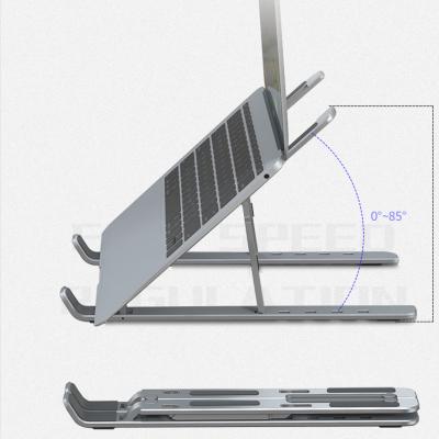 China Stable No Shake Universal Aluminum Alloy Laptop Riser Portable Adjustable Foldable Laptop Stand for sale