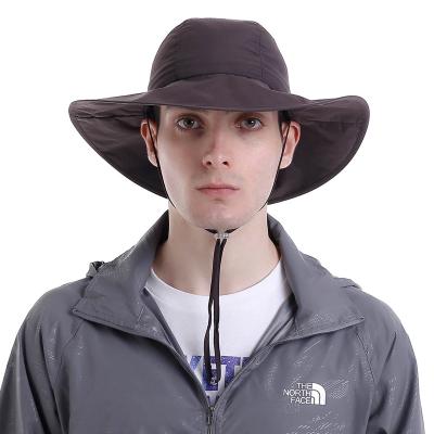 China Men's Wholesale Multi Function Embroidery Hat Outdoor Sun Bucket Hat Fishing Cap Foldable Big Brim Outdoor Hat for sale