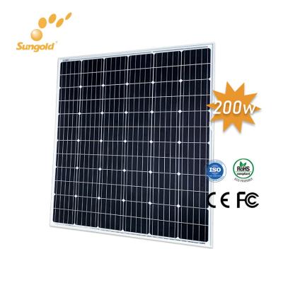 China Sungold Hot Sale Wholesale Polycrystalline 200W SGP-200w Solar Panel for sale