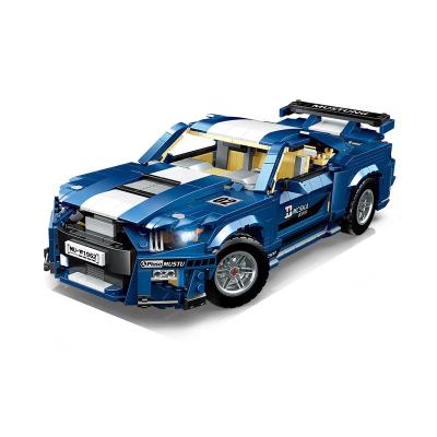 China 1960s City Speed ​​Champions GT500 Building Toy PG-14001 Blue Static Car Version DIY Funny Brick Kids Toys Building Blocks Car for sale