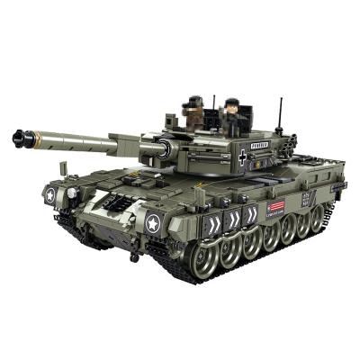 China German Military Model Children DIY Toy Building Blocks Tank Assembly Brick Set 632003 WW2 Leopard 2 Battle Tank Soldier Building Toy for sale