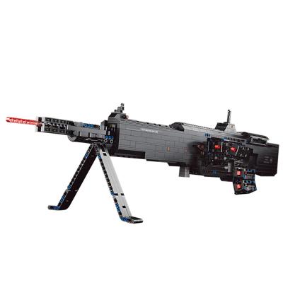 China DIY Building Brick PG-15003 Motorized Military Series M249 Electric Continuous Firing Light Machine DIY Sets Toy Bricks Gun Building Blocks for sale