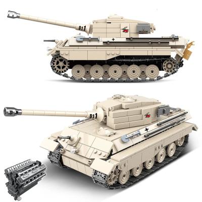 China DIY Building Brick 100066 Tiger WW2 King Military Tank Soldier Weapon Army Building Block Educational Toys For Children for sale