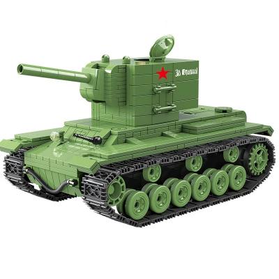 China DIY Building Brick 100071 818pcs WW2 KV-2 Heavy Tank Bricks Set Building Blocks Compatible Military Army Soldiers Weapons Boy Children Toys for sale