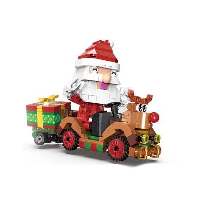 China 2021 Brick XB18022 Christmas Reindeer Car 390 PCS Building Blocks DIY Plastic Model DIY Kit Construction Set For Kids for sale