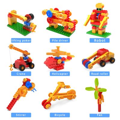 China Building Toy New OEM STEAM 110PCS Creative Montessori Steam Science Toys Gear Building Block Puzzle Set Educational for sale