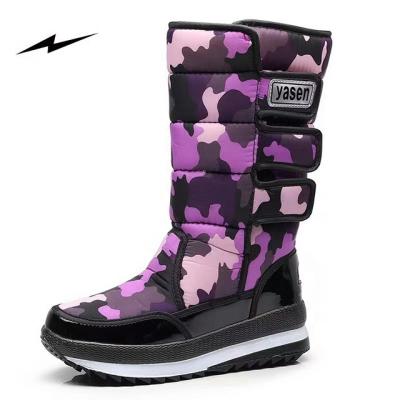 China Winter Snowfall Snow Boots Fashion Trend Outdoor Warm Women Woolen Black Snow Boots for sale