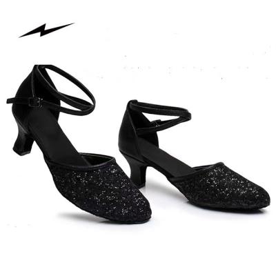 China Soft Sole Ballroom Dance Shoes Good Quality Professional Women's High Heels Dance Shoes Latin Dance Shoes Adult for sale