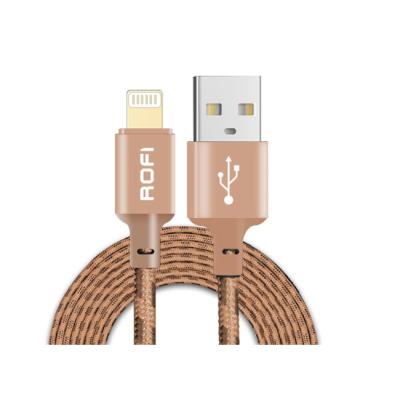 China Mobile phone ROFI brand super strength 250D nylon core wire with original MFI chip USB charger cable for sale