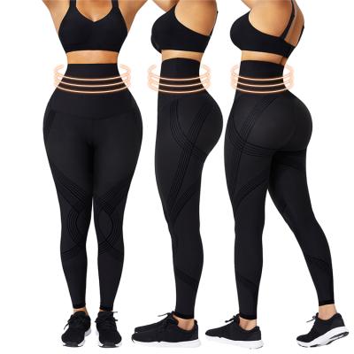 China New Design Breathable 3D Printing High Tummy Seamless Fat Control Compression Waist Workout Fitness Yoga Pants Gaiters for sale