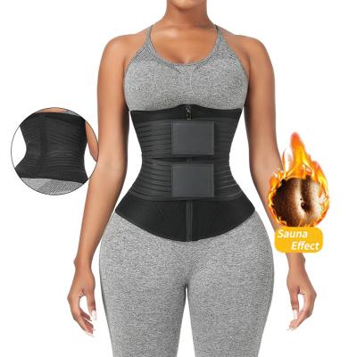 China Antibacterial Women Neoprene Double Belt Waist Trainer Shaper For Sport Lose Weight Belly Trimmer Shaper for sale