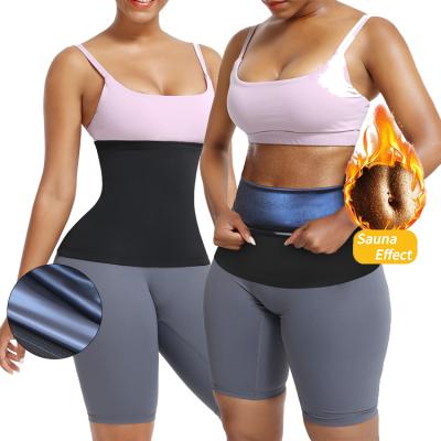 China Waist Trainer Blue Women Fitness Antibacterial Hot Sauna Sweated Belly Trimmer Film Neoprene Belt With Custom Logo for sale