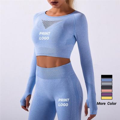 China Autumn Winter New Listing Plain Color Breathable Workout Fitness Two Piece Set Tops And Pants Long Sleeve Yoga Sets for sale