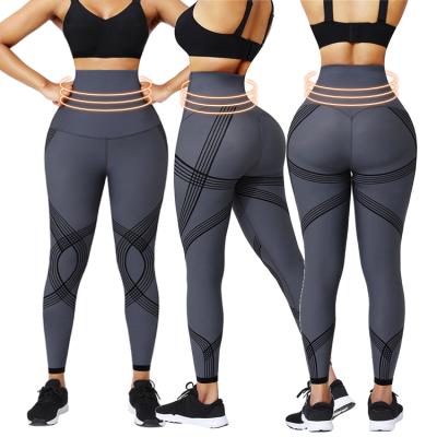 China 3D Print Breathable Seamless Compression Tummy Trimmer Butt Lifter Women High Waist Yoga Pants With Custom Logo for sale