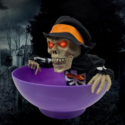 China Indoor Decoration Custom Glow In The Dark Halloween Party Supplies Dishes Purple Skeleton Fruit Bowl For Kids for sale