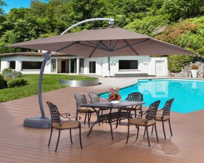 China Waterproof Aluminum Parasol/Beach Umbrella/Umbrella And So On Hang Crank Big Bend Counyard Outdoor Patio Leisure for sale