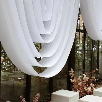 China For Wedding Banquet Event Party Wedding Supplies Ceiling Decoration Wedding Event Hotel Cloth Curtain Milk Silk Stretch Fabric for sale