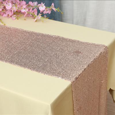 China New style dobby gold sequin table runner wedding table runner sequin for sale