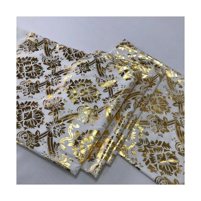 China 100% Polyester Microfiber Fabric Polyester Gold Paste Printing Memory Customized Fabric For Bed Sheet for sale