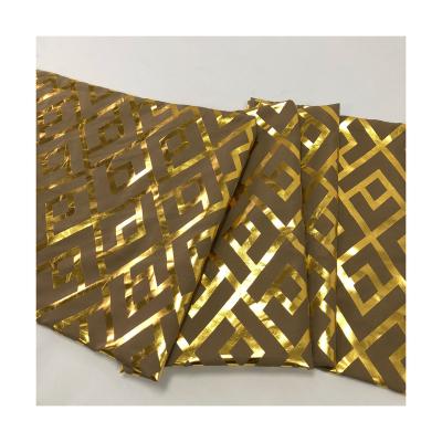 China Memory Polyester Microfiber Fabric High Quality Gold Printed 100% Home Textile for sale