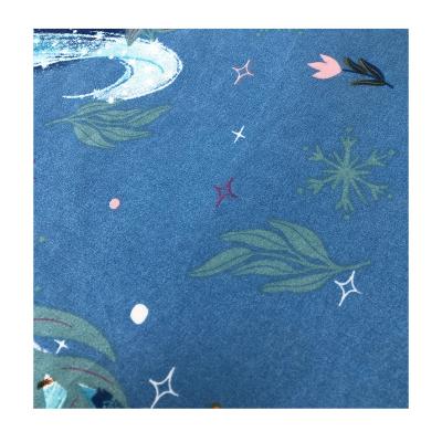 China 100% Memory Polyester Microfiber Dispersion Printed High Quality Polyester Fabric Cartoon Flower Design for sale